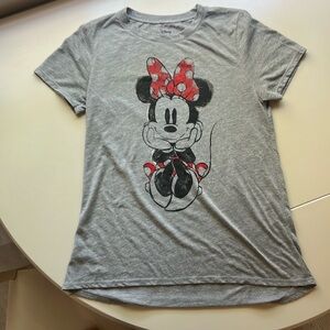 Disney Minnie Mouse Size XS Watercolor Fade Gray Short Sleeve Women’s T-shirt